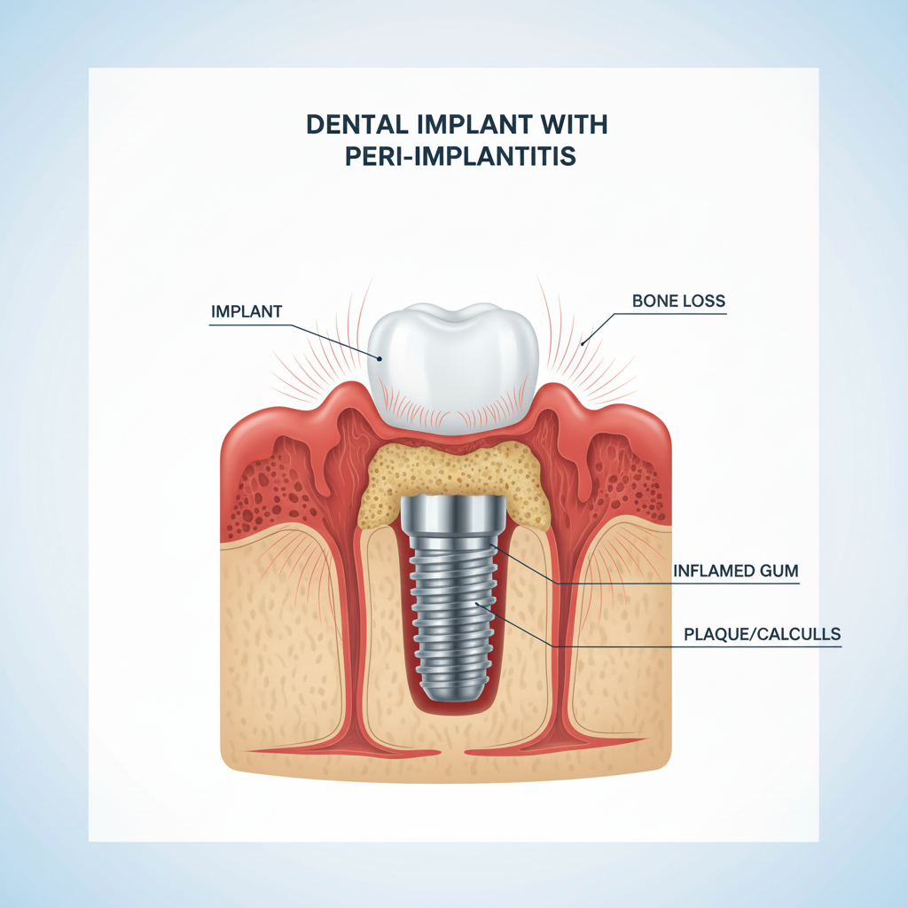 Dental Implant Complications, particularly peri-implantitis, illustrate the impact of inflammation on implant longevity and bone.