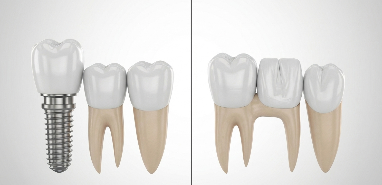 Dental Implant for Missing Front Teeth is a standalone solution that preserves adjacent healthy teeth.