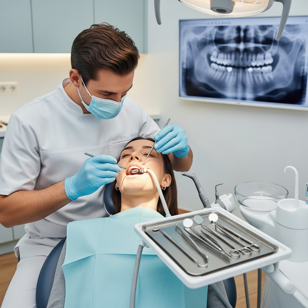 Failed Dental Implant diagnosis involves thorough clinical examination and imaging in a modern dental office.