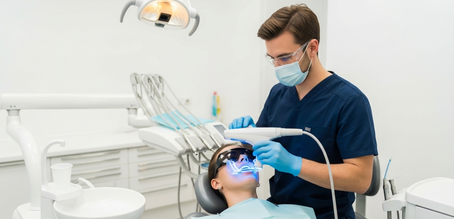 Teeth Whitening Cost is often determined by in-office treatments using advanced light-activated technology.