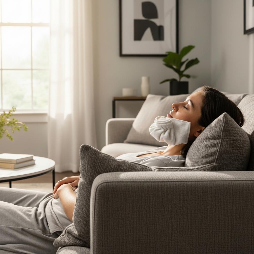 Dental Implant Recovery Day by Day involves managing swelling with cold packs for a comfortable healing process