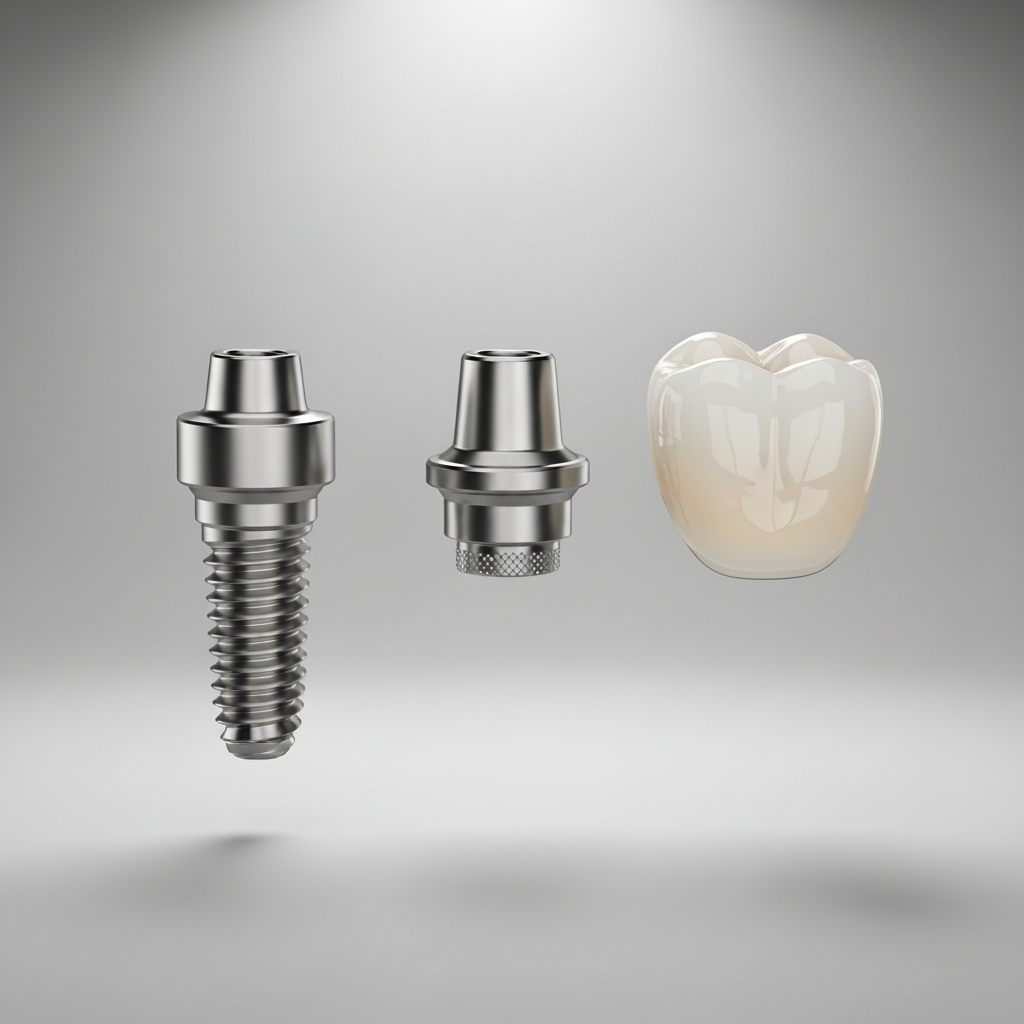Dental Implants for Seniors consist of a titanium fixture, an abutment, and a custom crown
