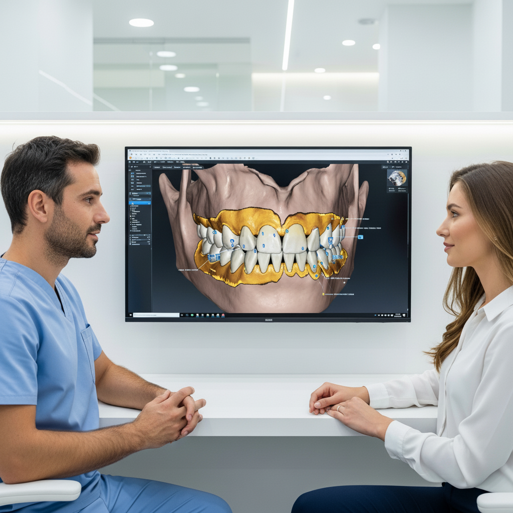 Full Mouth Dental Implants consultation involves a comprehensive examination and 3D imaging for personalized treatment