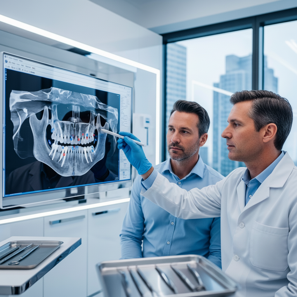 Full Mouth Implants Total Cost begins with precise planning using advanced 3D imaging