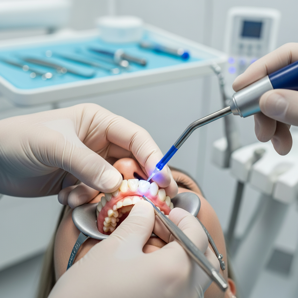 Porcelain Veneers vs Composite Veneers the precise bonding process secures the permanent veneer for a flawless smile