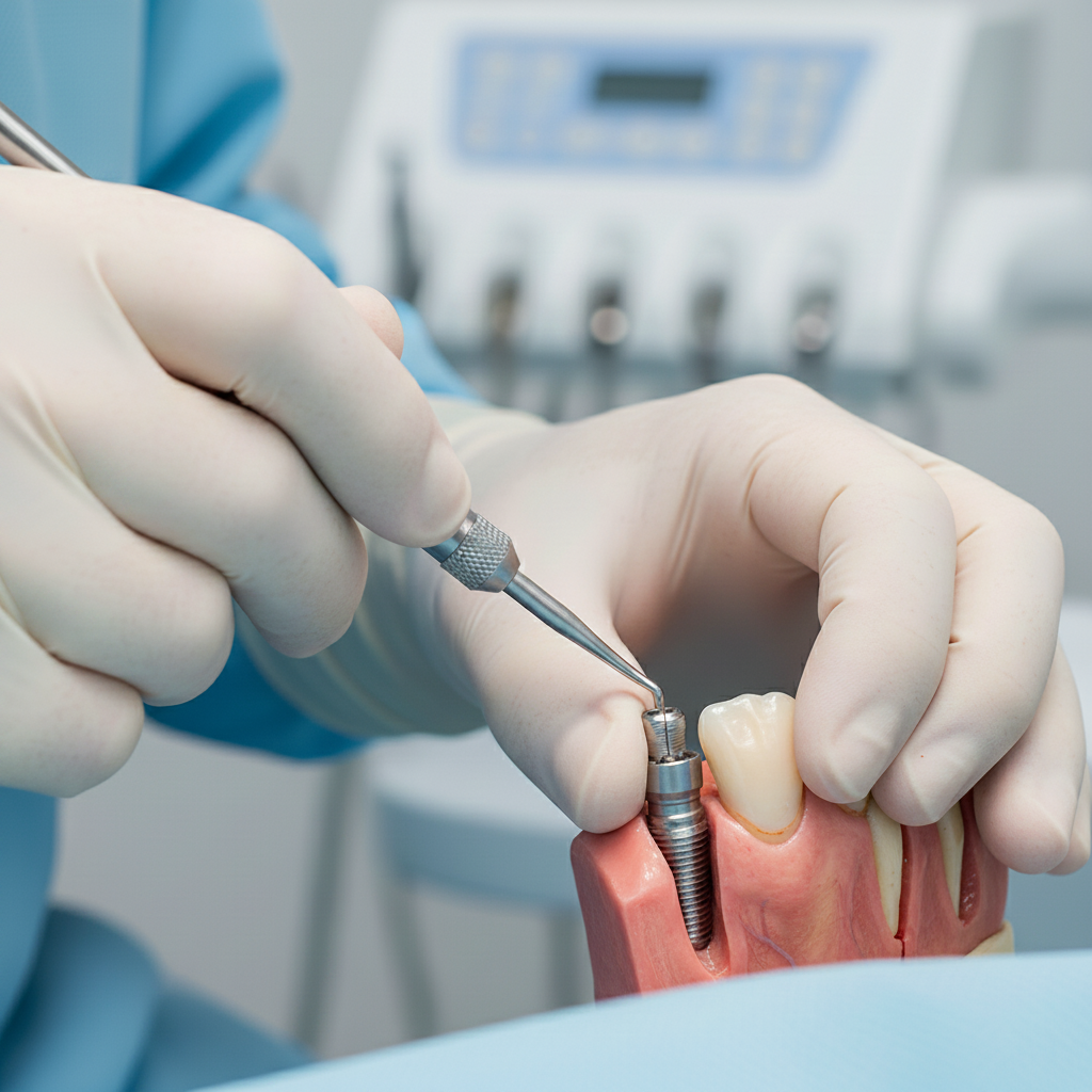 Tooth Extraction and Implant Same Day involves a skilled surgeon precisely inserting a titanium implant into the socket