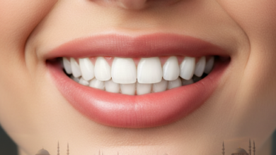 Close-up of a person with a perfectly white, radiant, and symmetrical smile, framed by natural-looking lips. The background is a softly blurred, golden-hour cityscape of Istanbul, Turkey, showing faint outlines of historical domes or minarets, suggesting dental tourism.