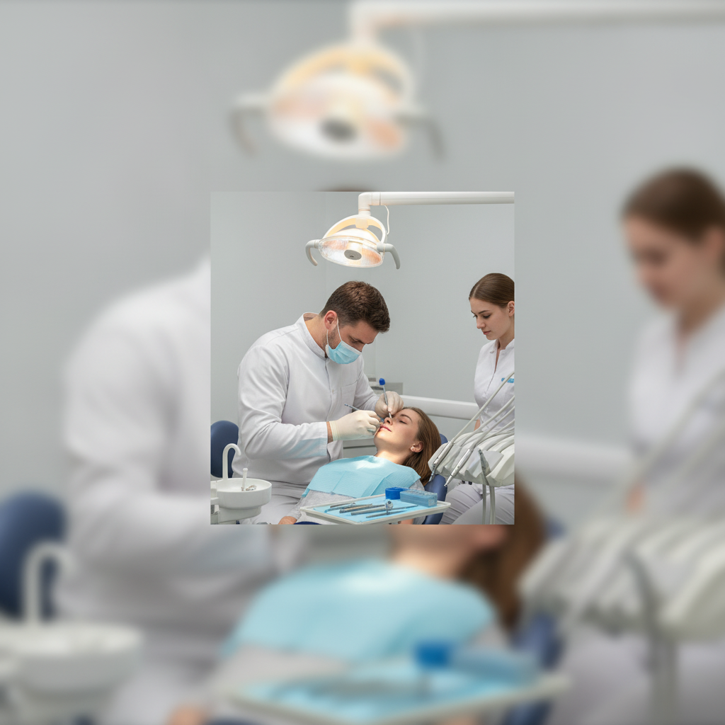 Root Canal Treatment Turkey Cost: A skilled dentist meticulously performs a root canal procedure on a patient.