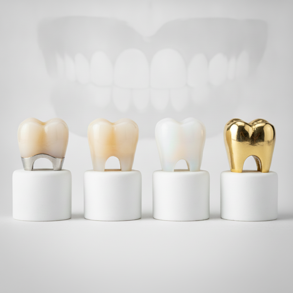 Dental Crowns in Turkey, featuring diverse materials like zirconia, E-max, and PFM, for varied dental needs.