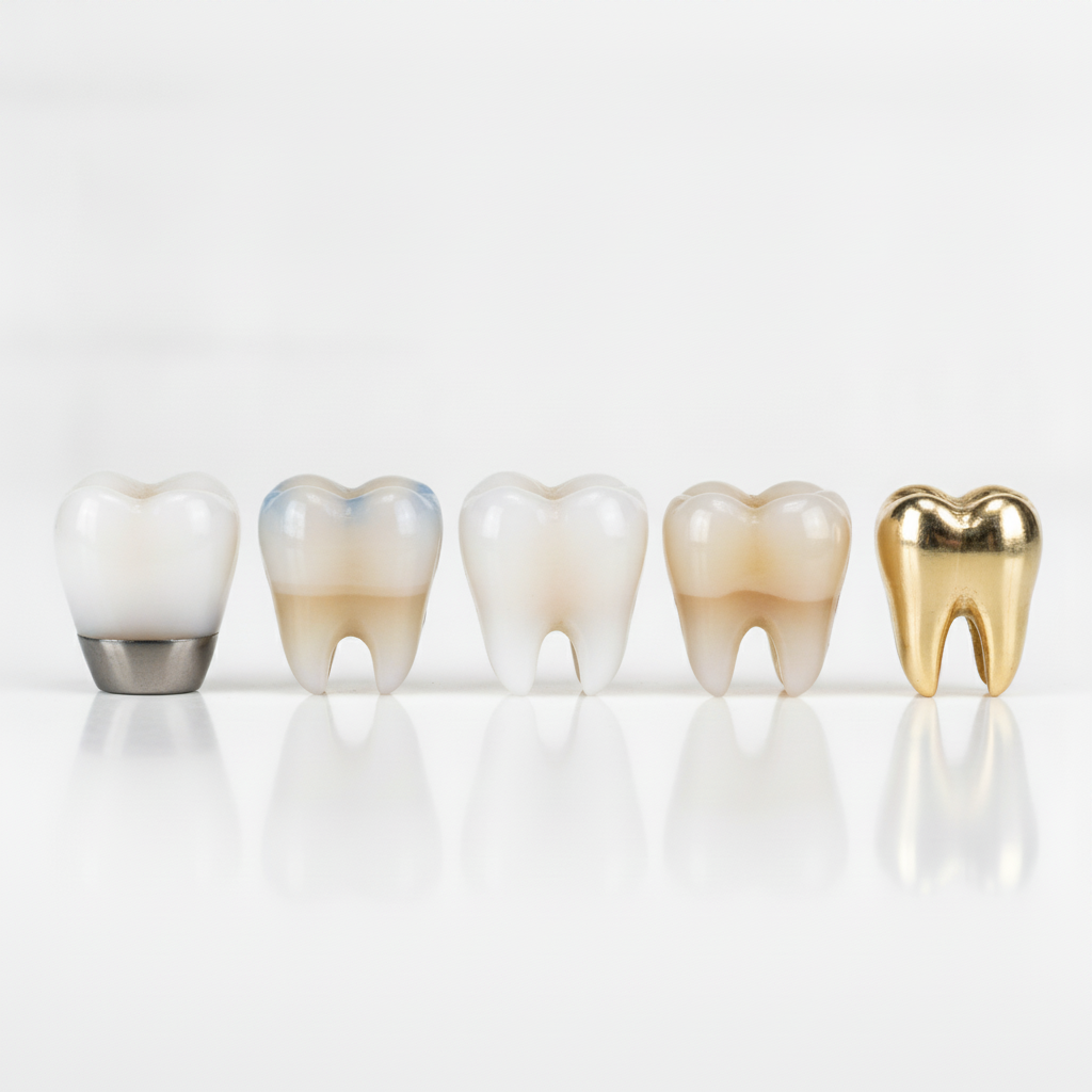 Dental Crowns in Turkey, featuring diverse materials like zirconia, E-max, and porcelain for comprehensive dental restoration.