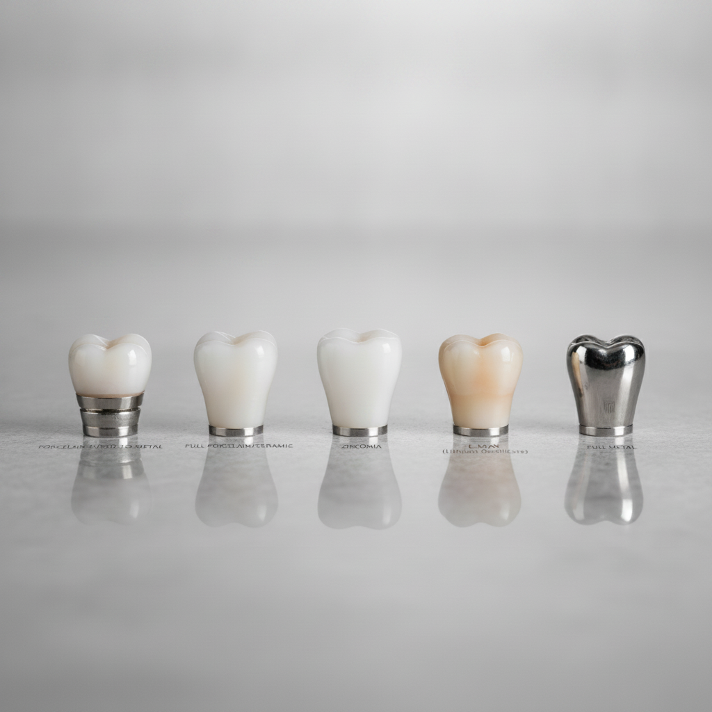 Dental Crowns in Turkey showcasing the different types and materials available for restorative dental solutions.