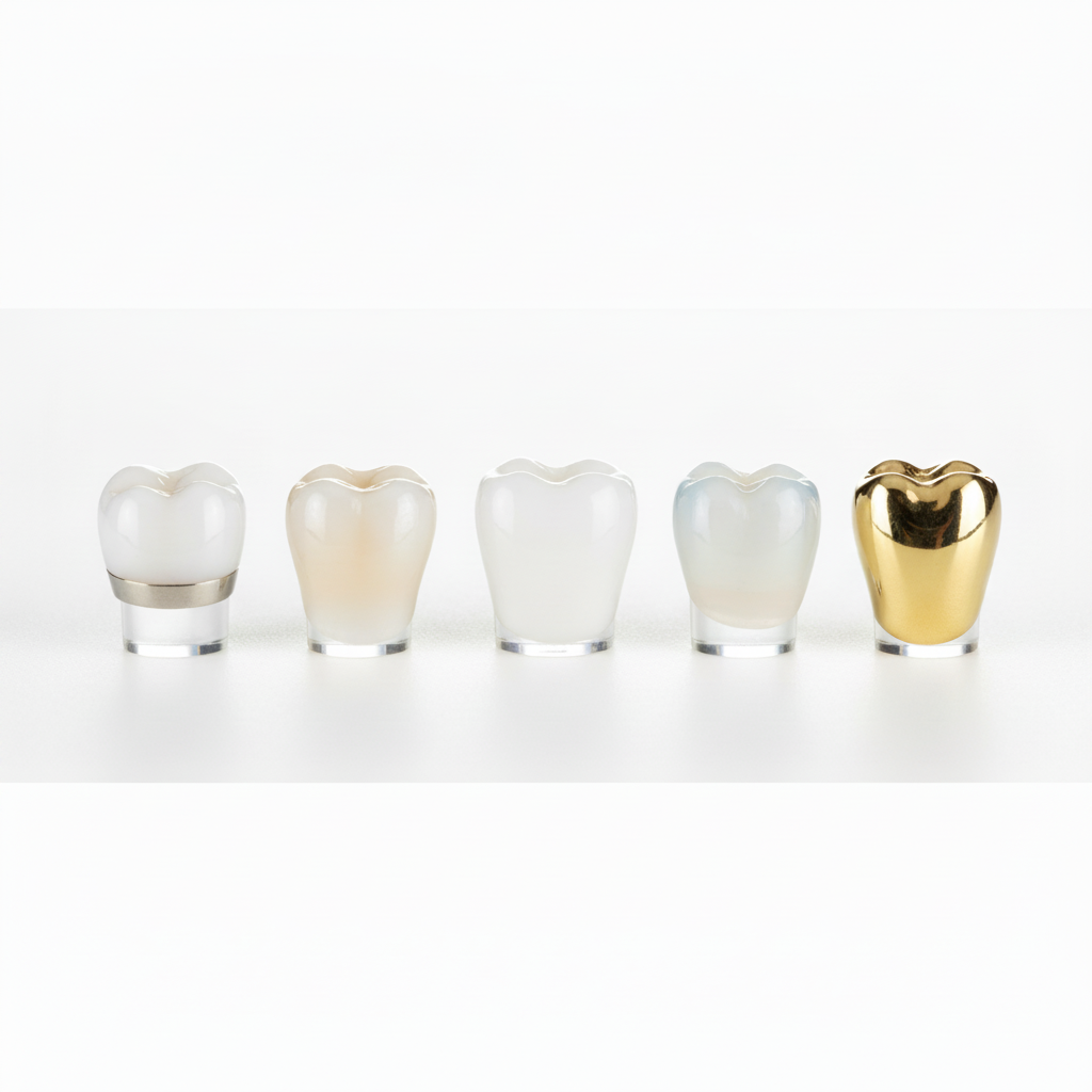 Different types of dental crown materials Dental Crowns in Turkey come in various types, including porcelain, zirconia, and metal options