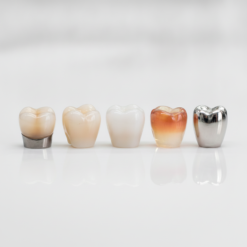 Variety of dental crown material options Dental Crowns in Turkey are available in various types, including ceramic and metal options
