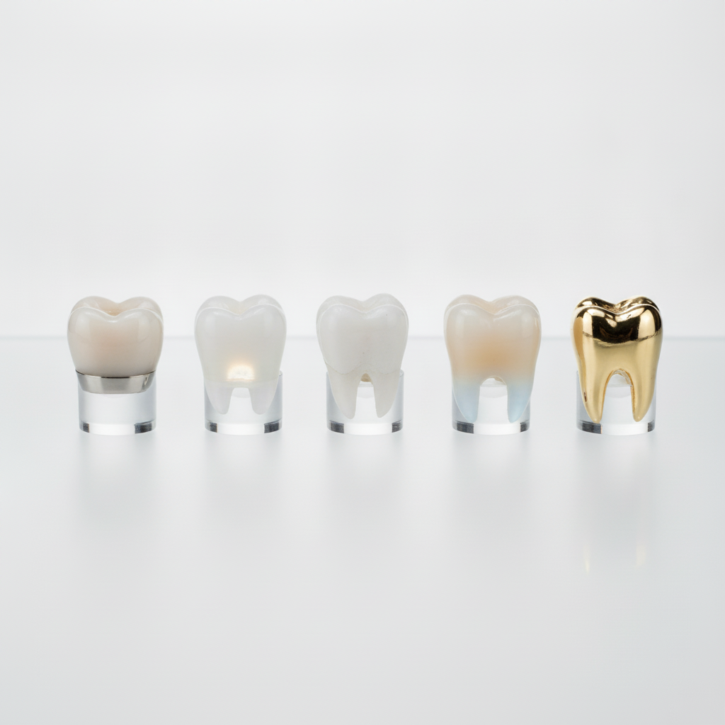 Overview of various dental crown materials Dental Crowns in Turkey offer various types, from PFM to E-max, for diverse patient needs.