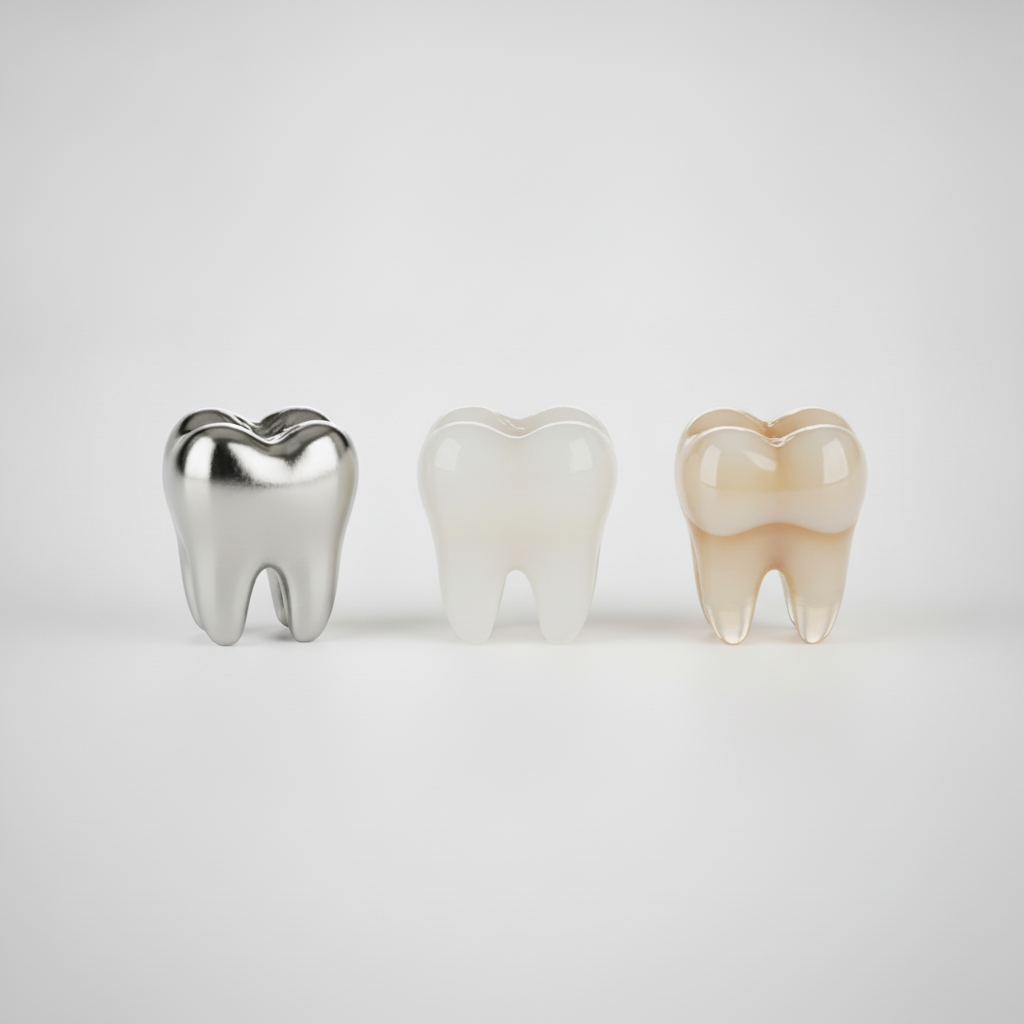 Dental Crowns in Turkey offer various material types, including strong metals and aesthetic ceramics