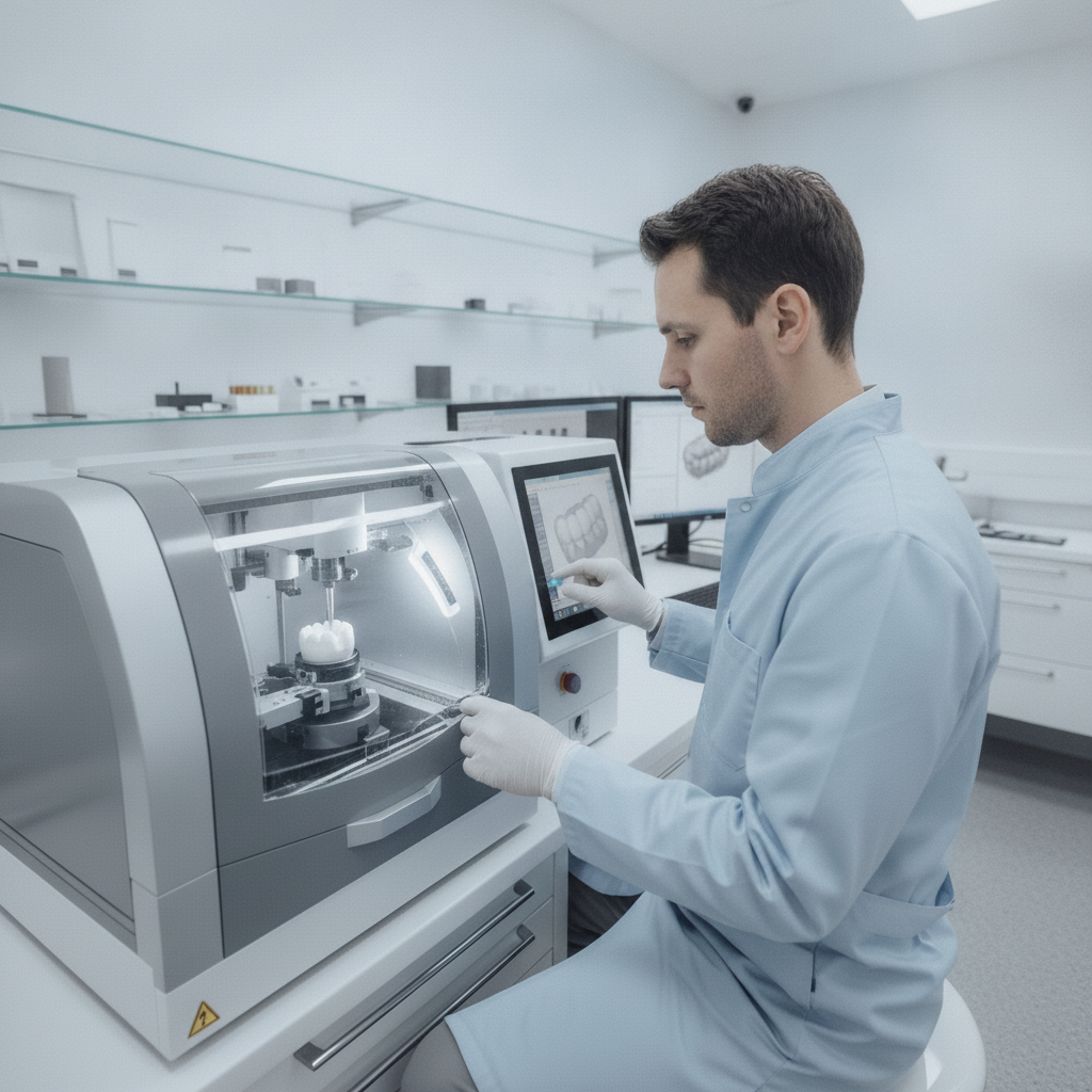 Zirconium crown fabrication in high-tech laboratory Zirconium Crowns Turkey are fabricated with precision using advanced CAD/CAM technology in modern dental laboratories.